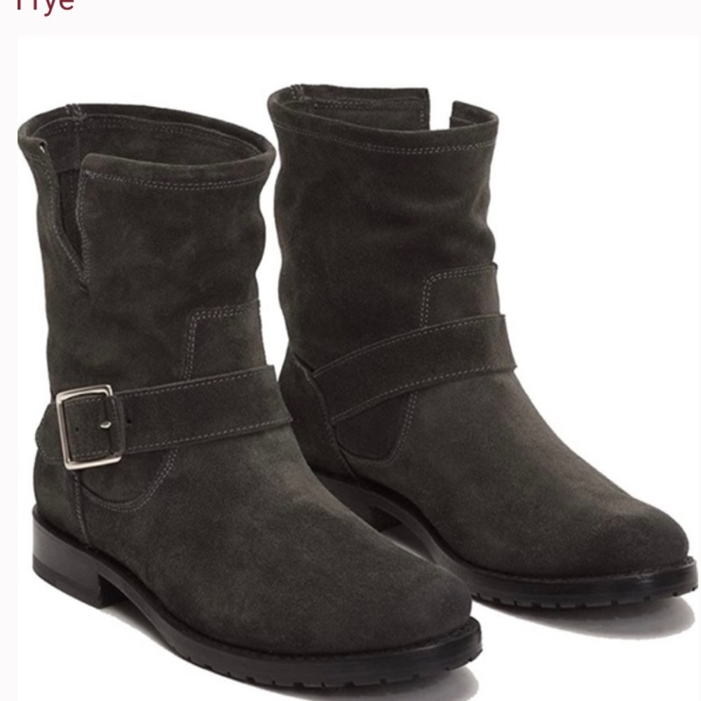 Frye Natalie Engineer Booties- Black Suede